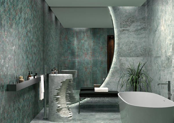 Metal Seagreen Rec. 60x120 cm